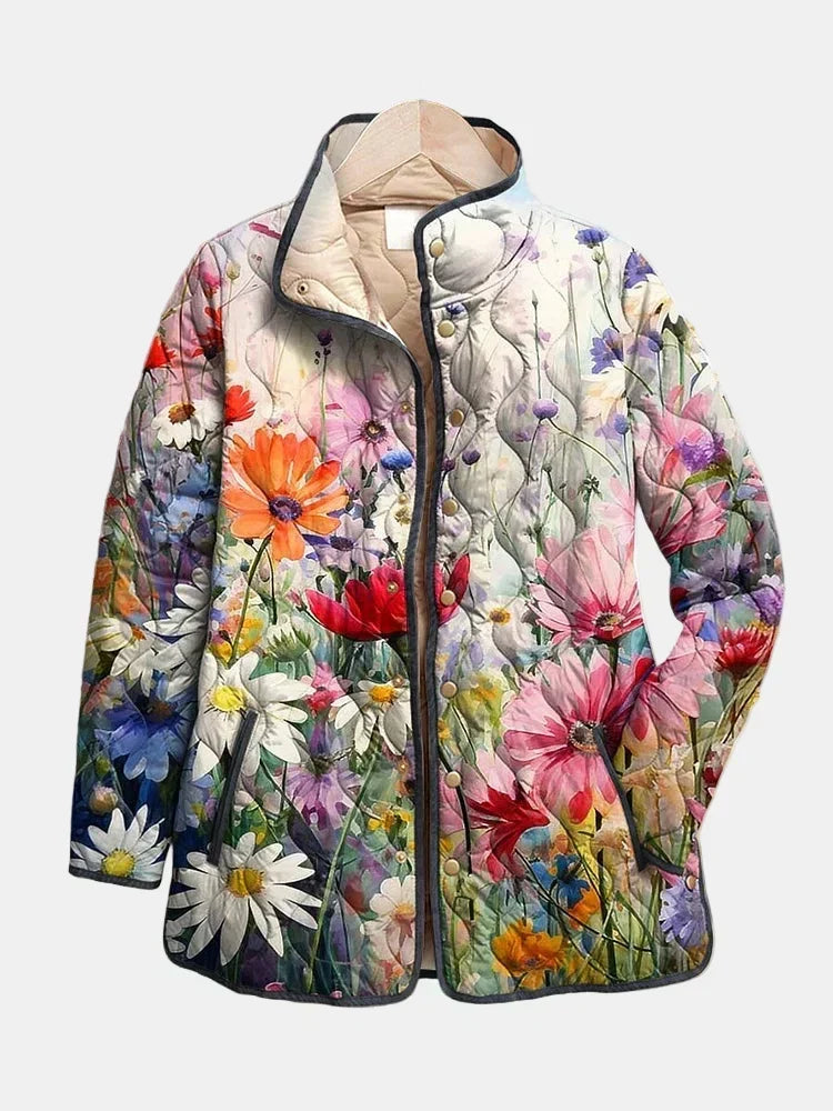 Diane – Floral Print Quilted Jacket