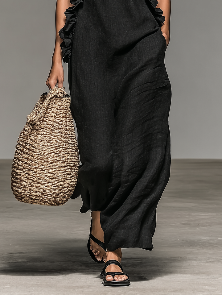 Betty – Ruffle Halter Maxi Dress