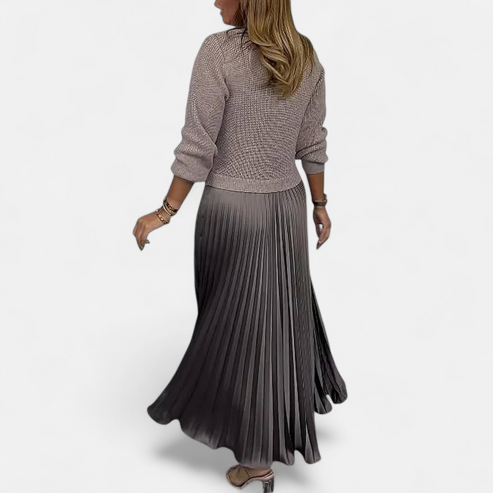 Karlee | Maxi Dress with Jumper and Pleated Skirt