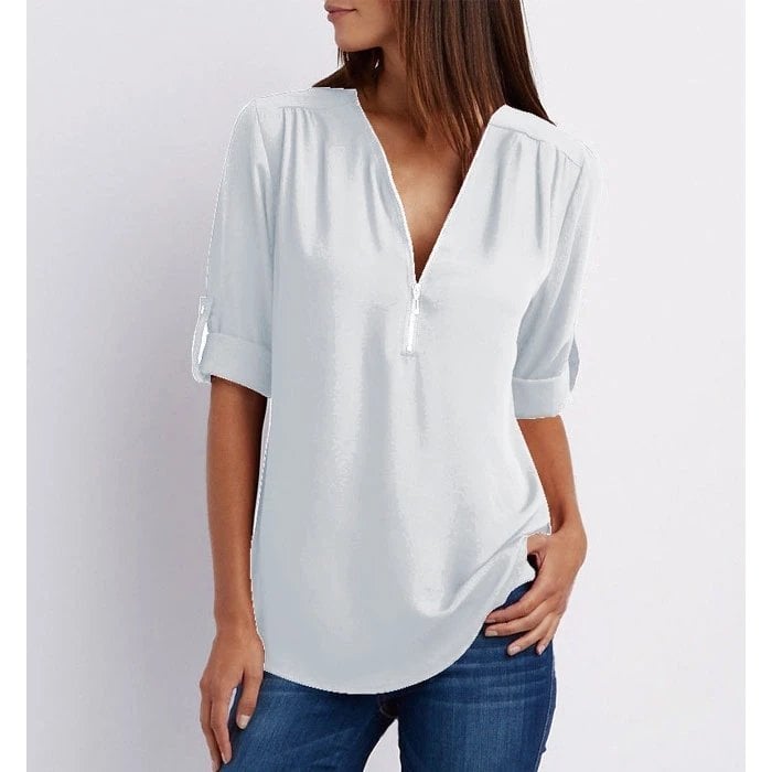 Henley | Chic Zip Blouse