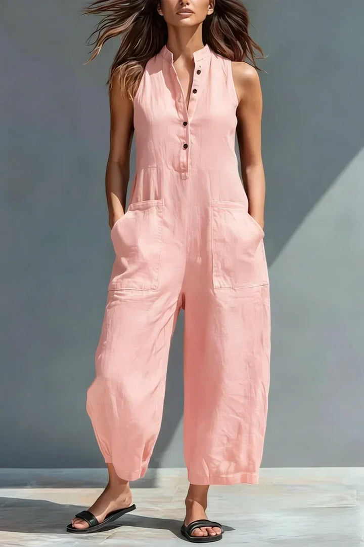 Aubree | Elegant Linen-Look Jumpsuit