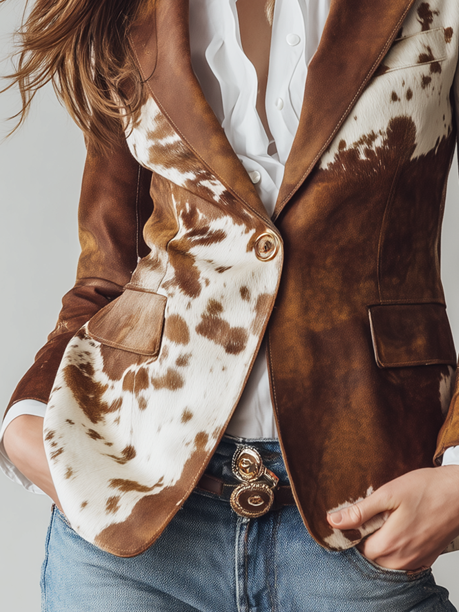 Verity – Cowhide Print Tailored Blazer