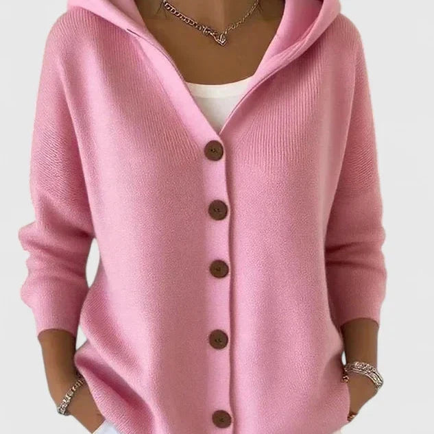 Roisin – Hooded Button-Down Knit Cardigan