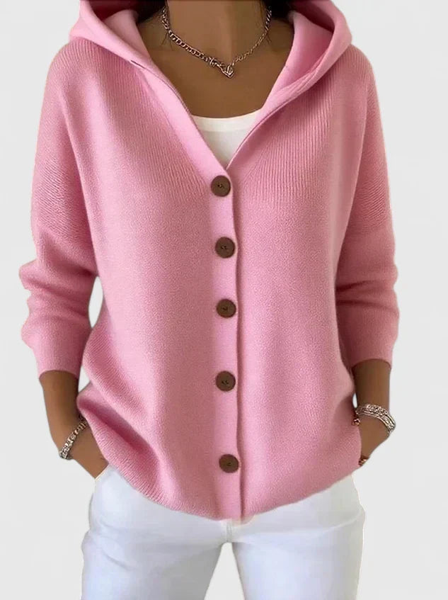 Roisin – Hooded Button-Down Knit Cardigan