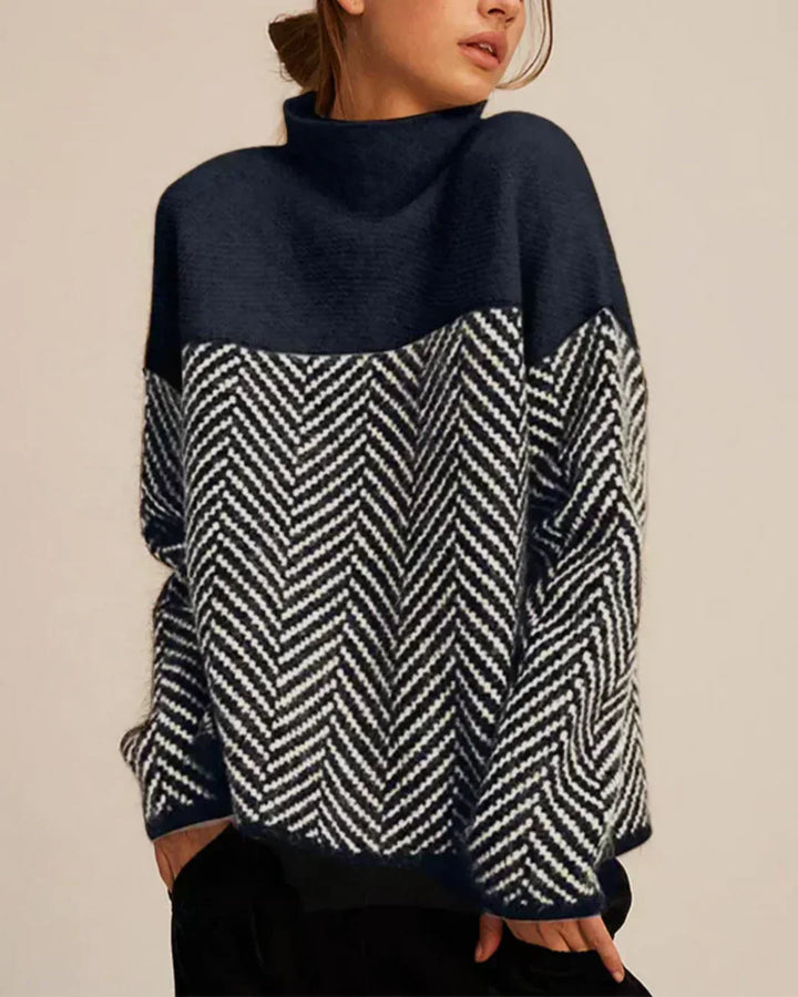 Blanche – Herringbone Turtleneck Jumper