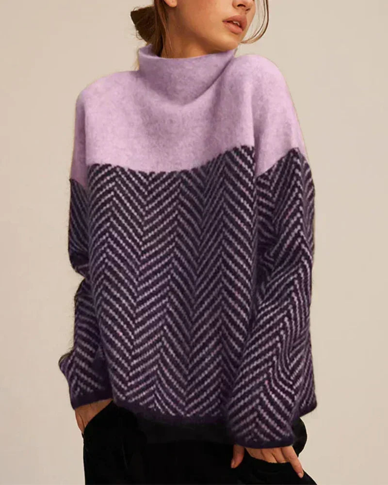 Blanche – Herringbone Turtleneck Jumper
