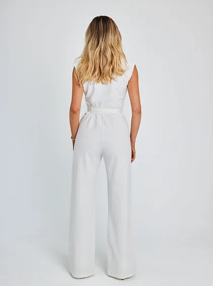 Mirren – Sleeveless Belted Wide-Leg Jumpsuit