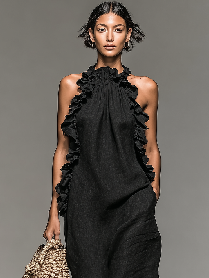 Betty – Ruffle Halter Maxi Dress