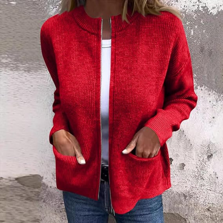 Sonia – Elegant Knit Zip-Up Cardigan