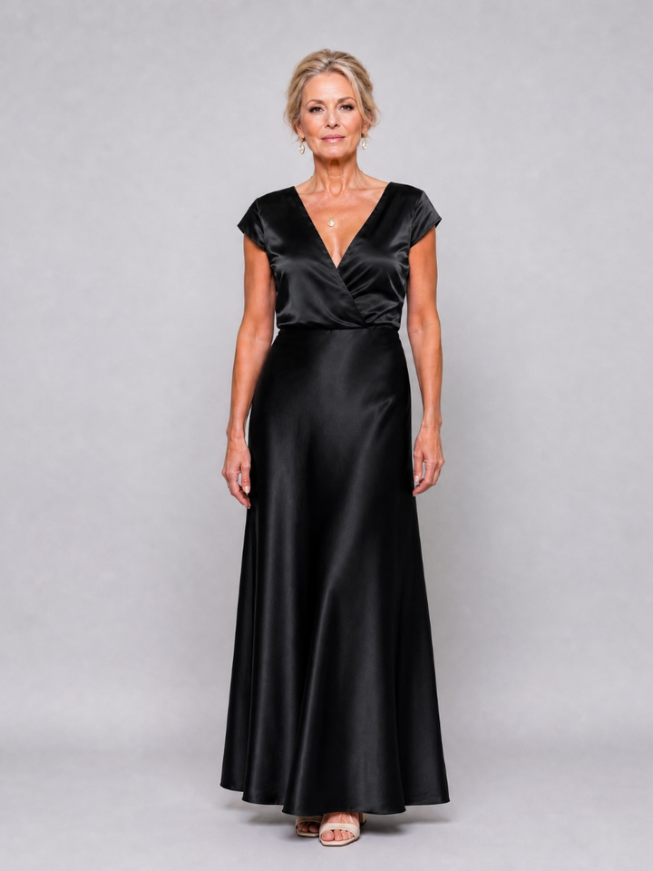 Hazel | Cap Sleeve Wrap Maxi Dress