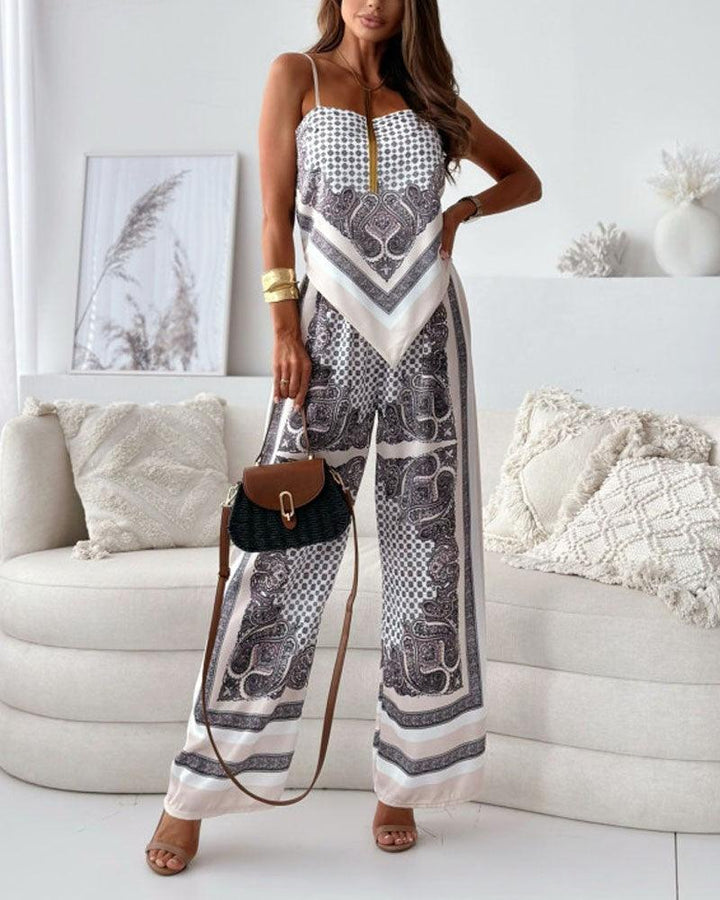 Carolanne | Holiday Ready Stylish Lace-Up Vest & Trousers Two-Piece Set Dress