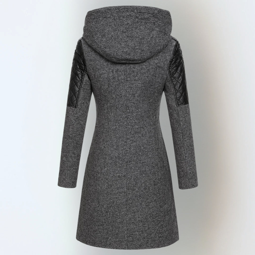Veronica – Hooded Quilted Panel Winter Coat