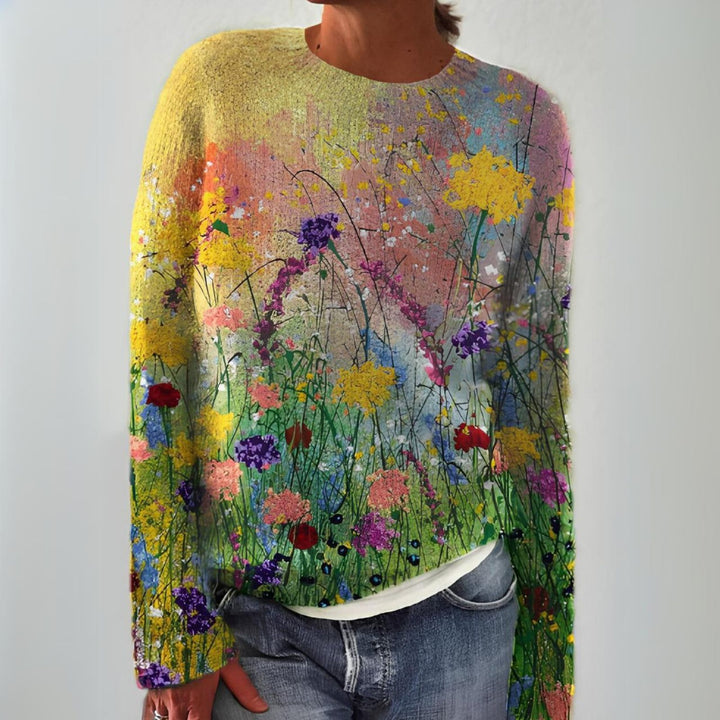 Gwendolen – Wildflower Print Long Sleeve Jumper