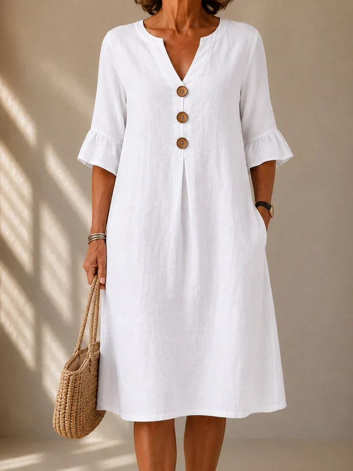 Janet – Relaxed Button-Front Midi Dress