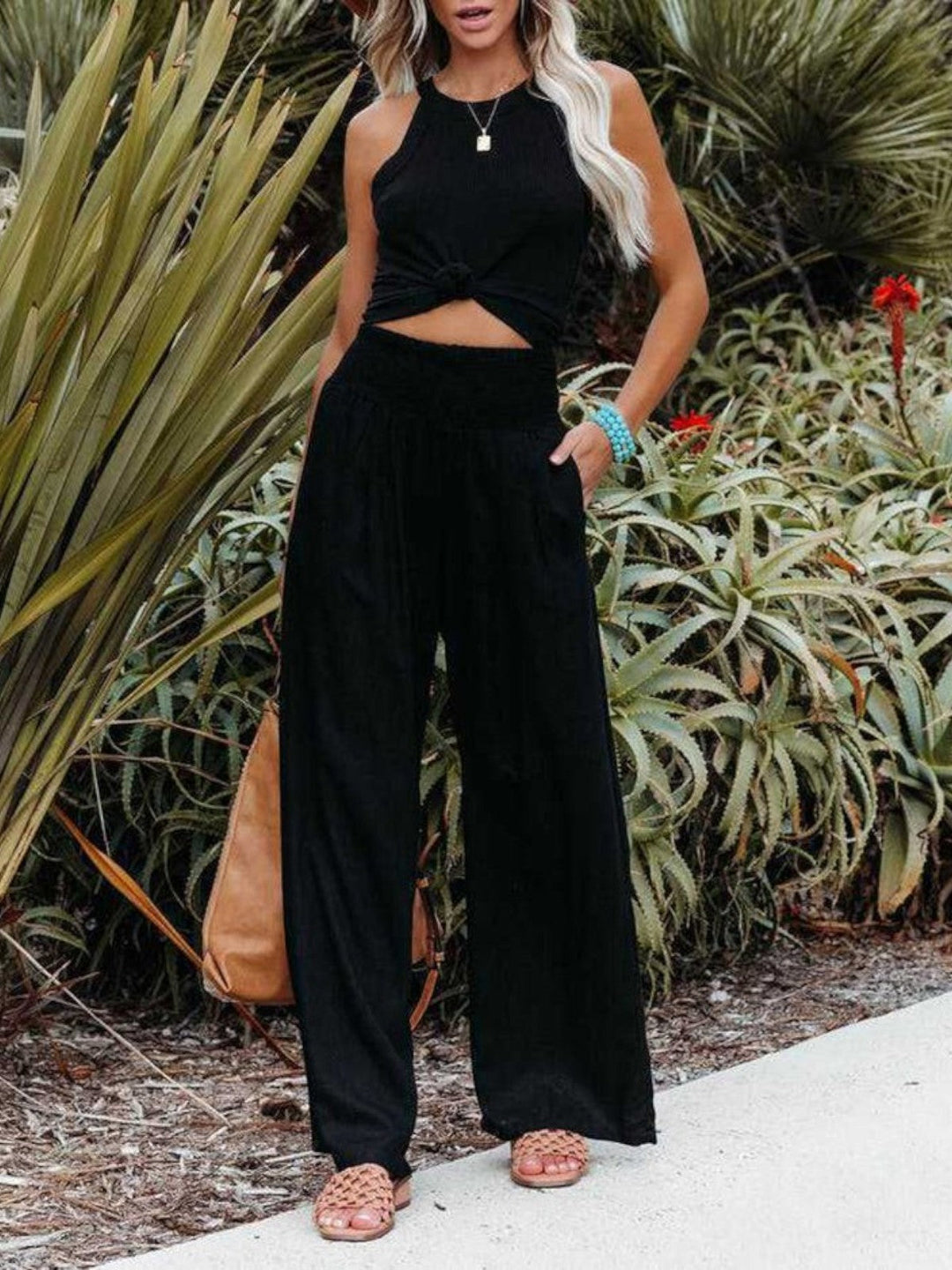 Aurelia | Remi Wide-Leg Linen-Look Trousers