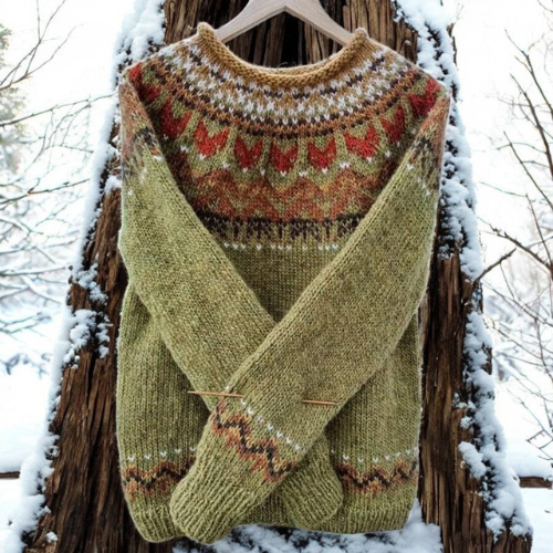Odette – Fair Isle Knit Jumper with Patterned Yoke