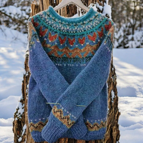 Rhiannon – Fair Isle Knit Jumper with Yoke Detail