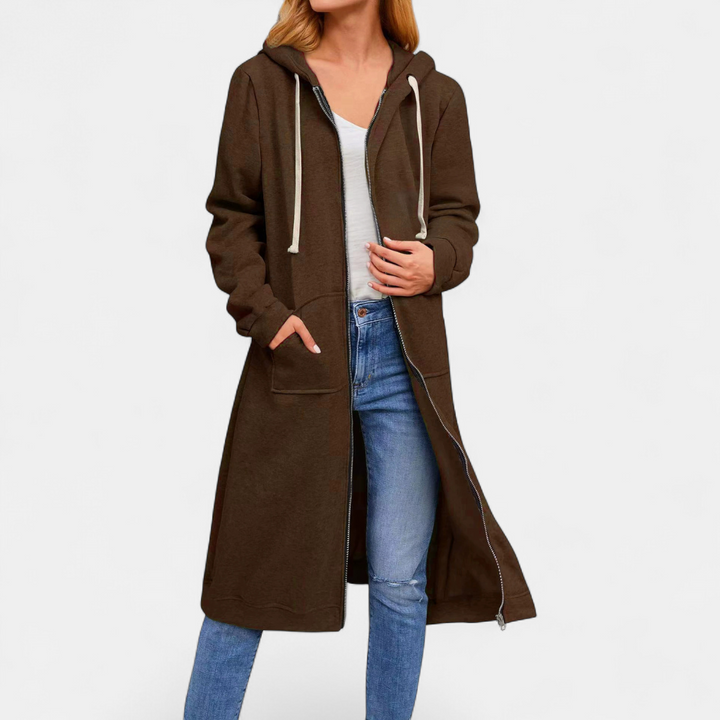 Marina – Relaxed Zip-Up Longline Hoodie