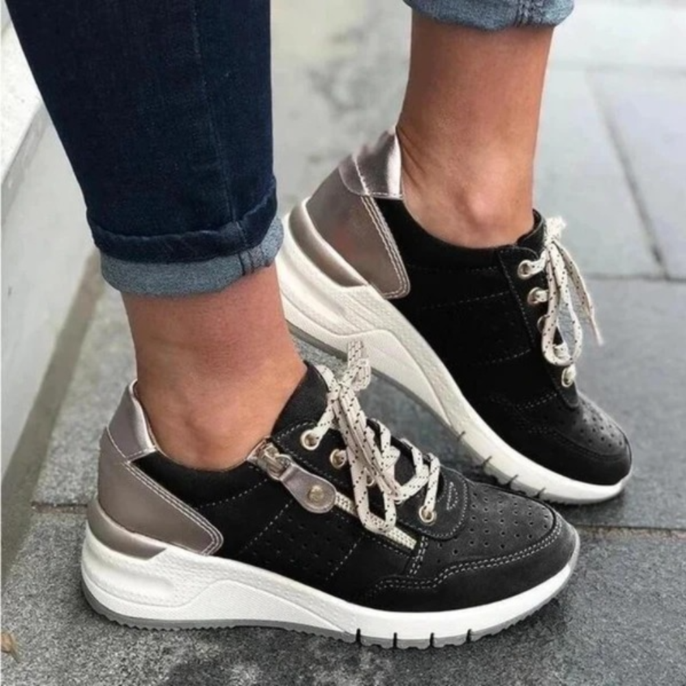 Doris – Lace-Up Wedge Sole Trainers