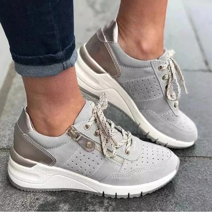 Doris – Lace-Up Wedge Sole Trainers