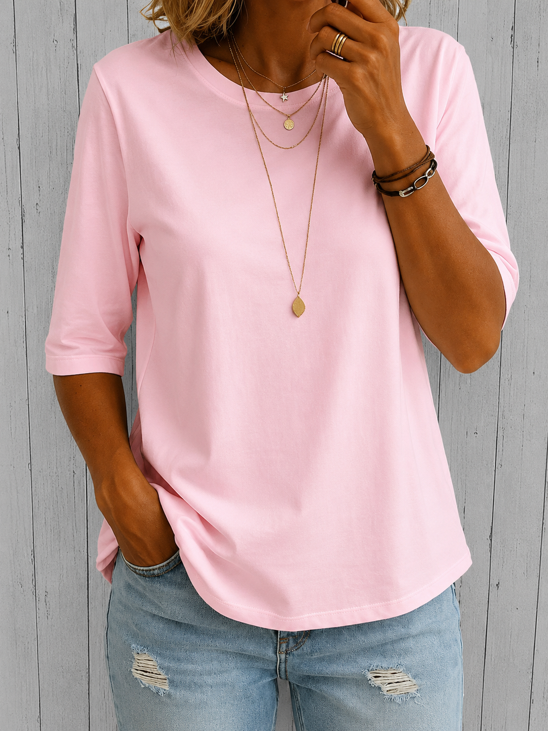 Tabitha – Relaxed Three-Quarter Sleeve Top