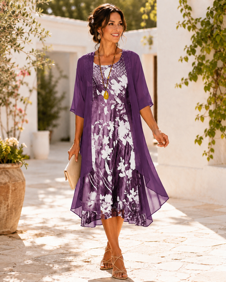 Rosemary – Floral Two Layer Midi Dress