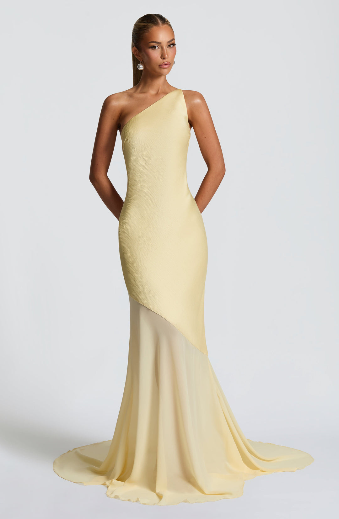 Cheyenne | One-Shoulder Mesh Evening Gown