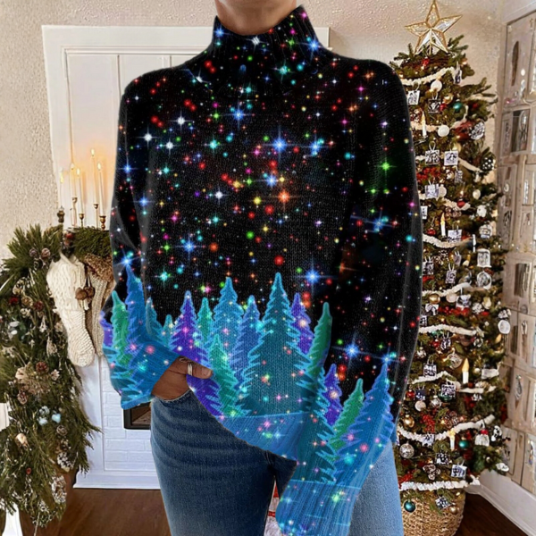Perpetua – Christmas Night Sky Turtleneck Jumper