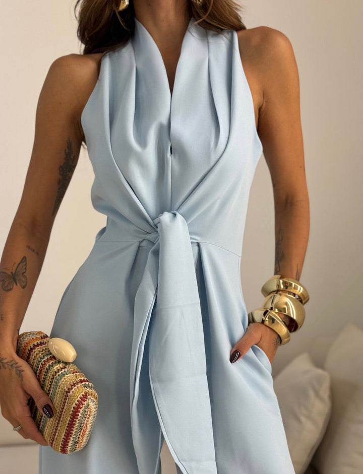 Linda – Halter Neck Wide-Leg Jumpsuit