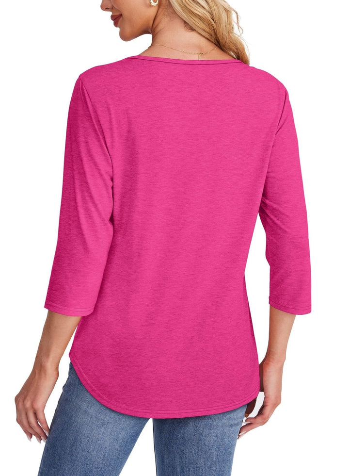 Aspen | Pleated 3/4 Sleeve Top