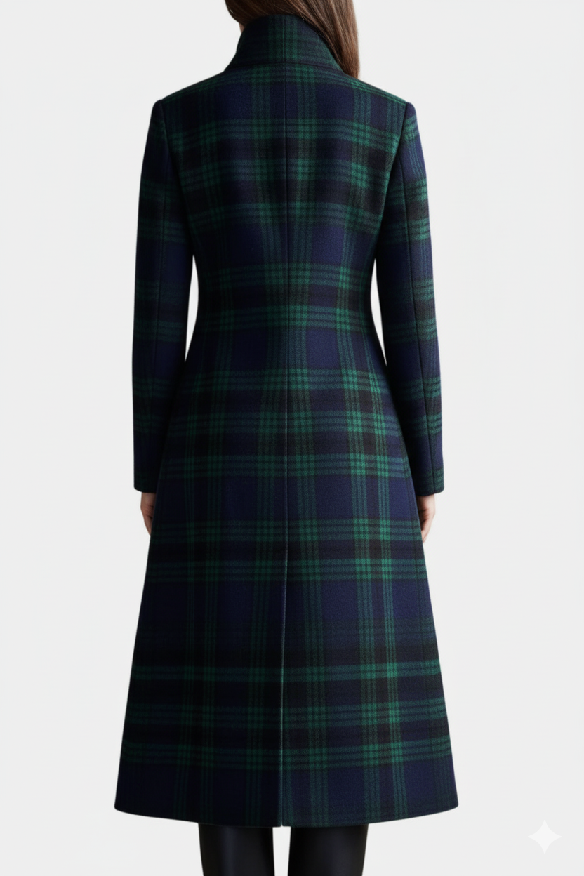Trudy – Elegant Plaid Tailored Coat