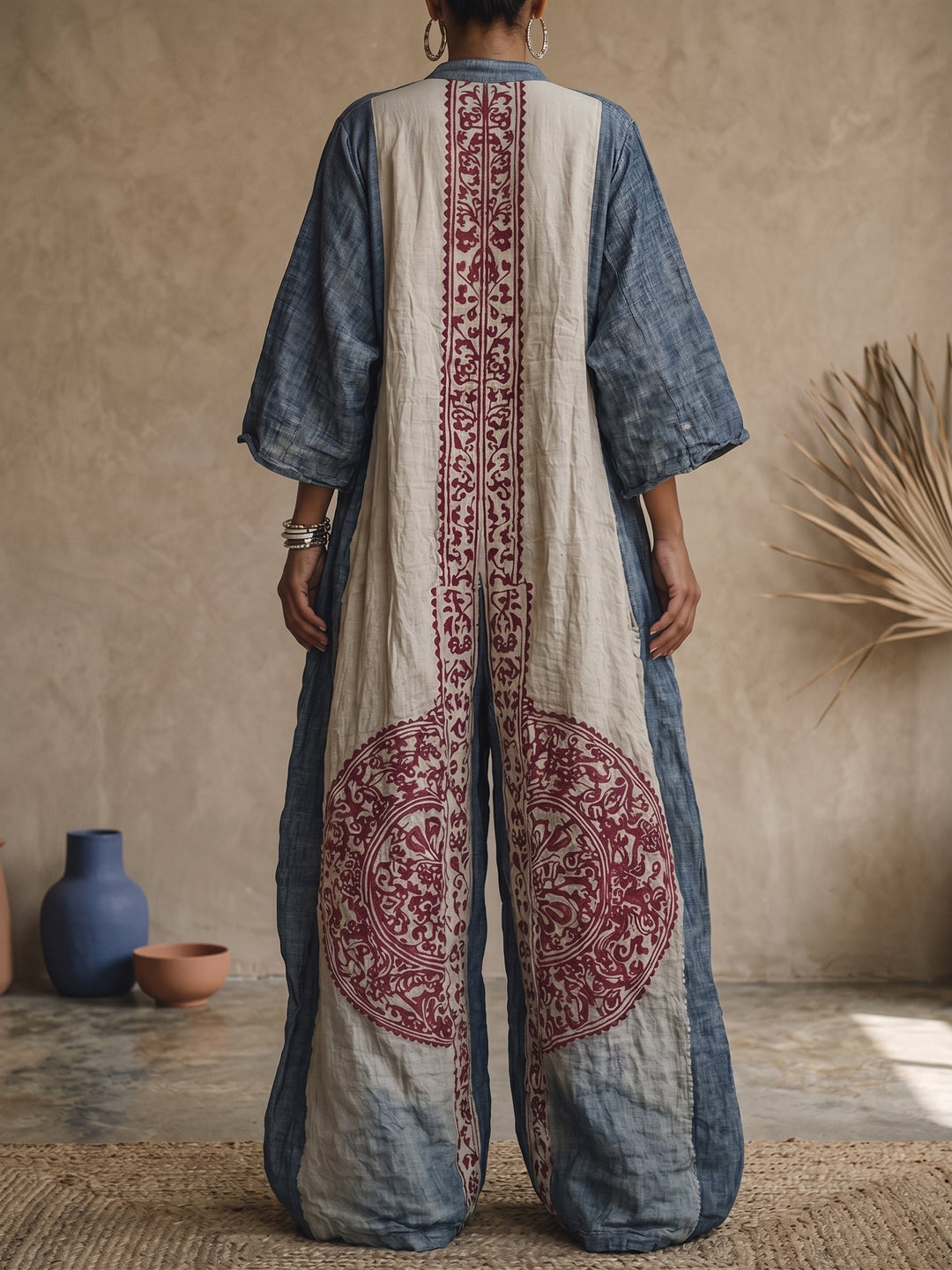 Flora – Bohemian Printed Wide-Leg Kaftan