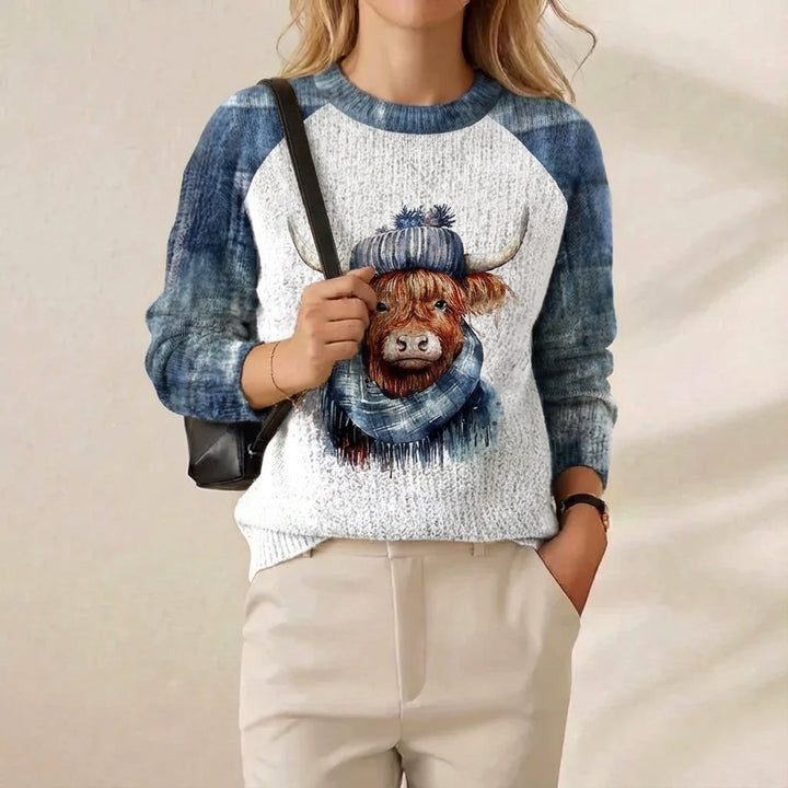 Minnie – Highland Cow Graphic Knit Jumper