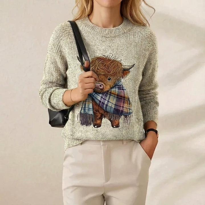 Dawn – Highland Cow Graphic Knit Jumper