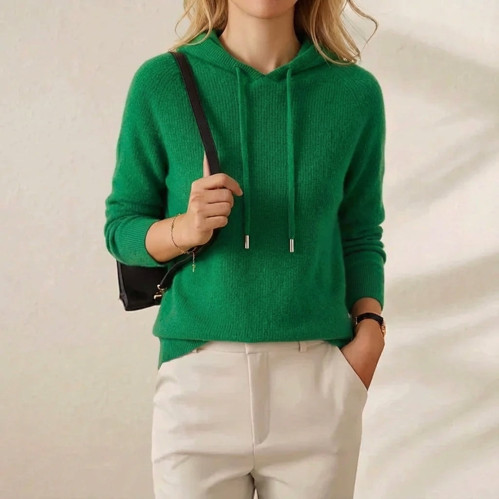 Nerys – Knit Hooded Drawstring Jumper