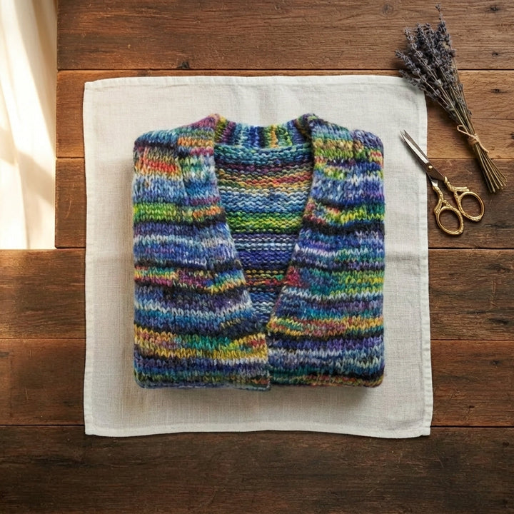 Freda – Striped Open-Front Knit Cardigan