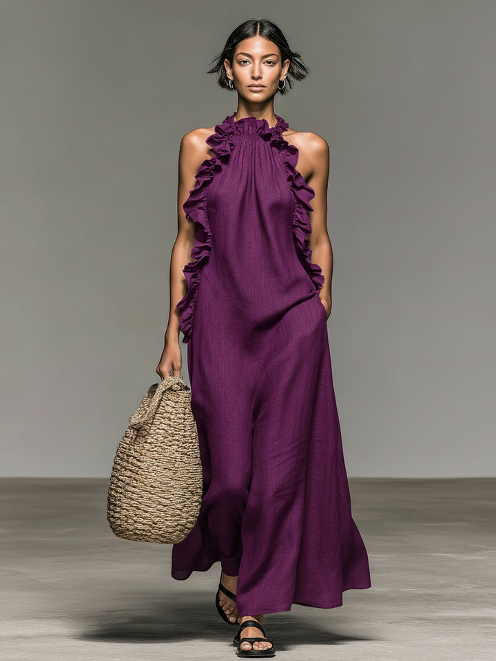 Betty – Ruffle Halter Maxi Dress