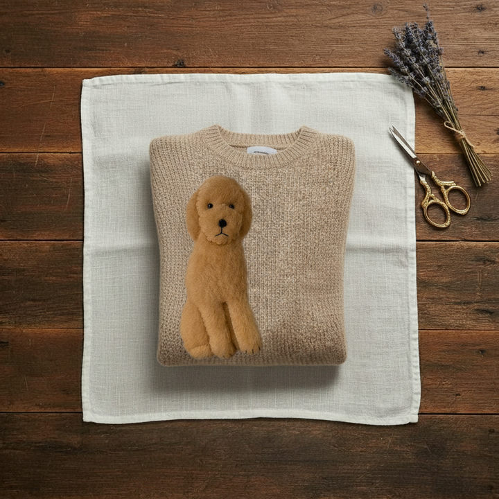 Nicola – Knit Jumper with Puppy Appliqué