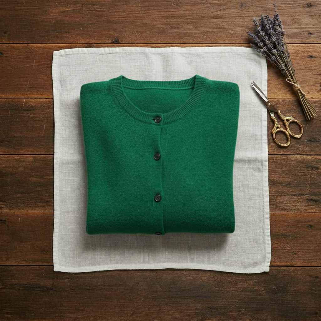 Brenda – Crew Neck Button-Front Knit Cardigan