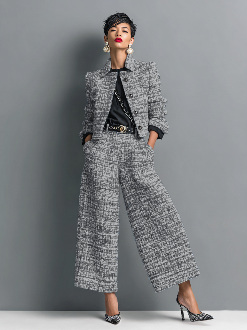 Edna – Tweed-Look Tailored Co-ord Set
