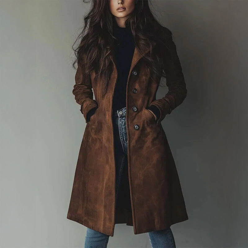 Shirley – Elegant Long Button-Front Coat