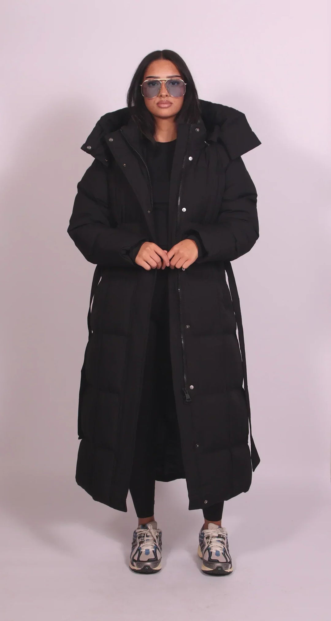 Ada – Longline Belted Puffer Coat