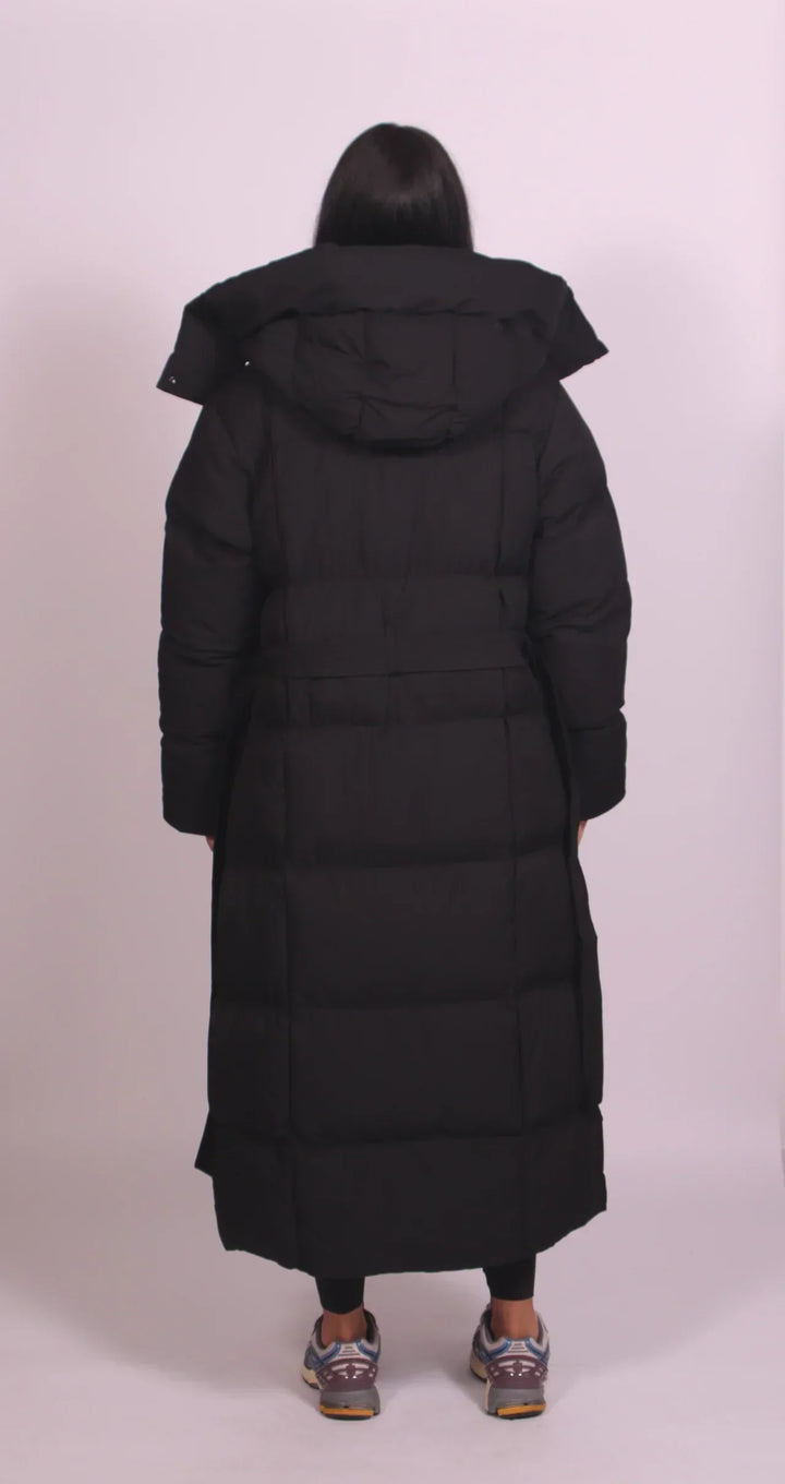 Ada – Longline Belted Puffer Coat