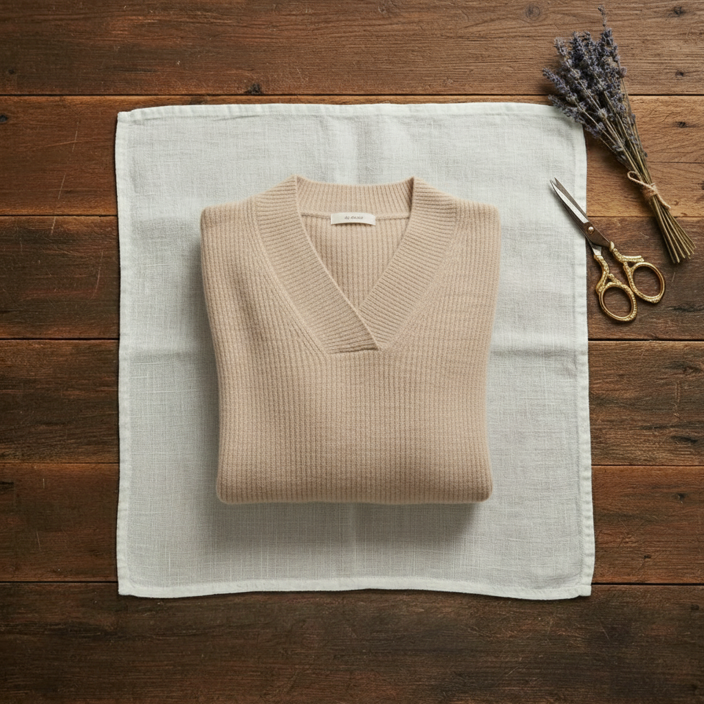 Isolde – Ribbed V-Neck Knit Jumper