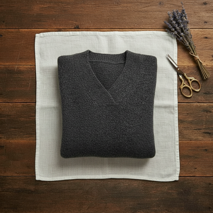 Isolde – Ribbed V-Neck Knit Jumper