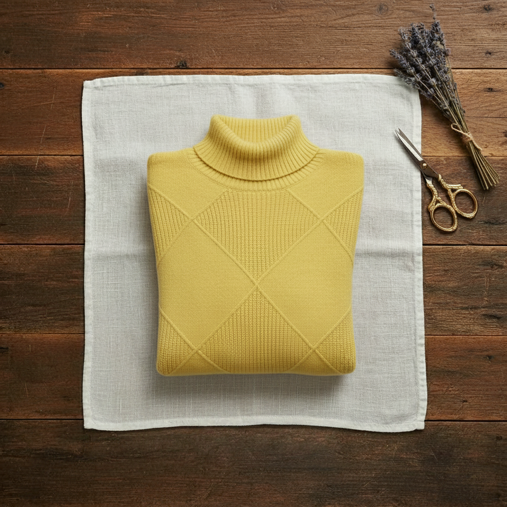 Anthea – Turtleneck Diamond Knit Jumper