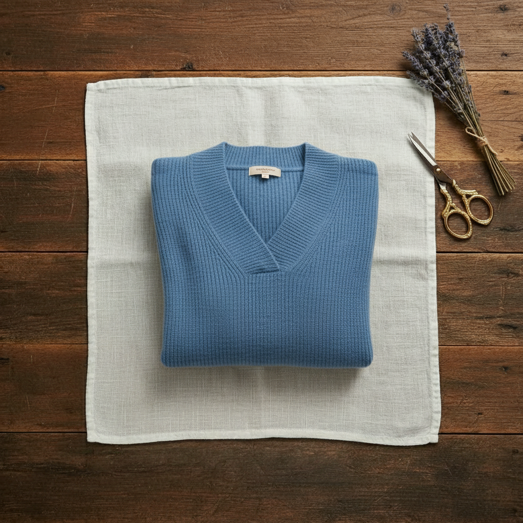 Isolde – Ribbed V-Neck Knit Jumper