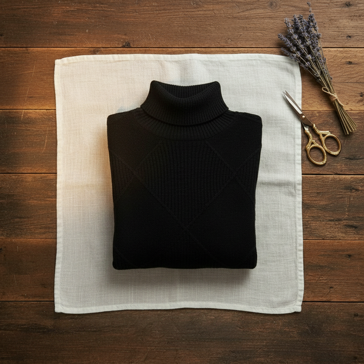 Anthea – Turtleneck Diamond Knit Jumper