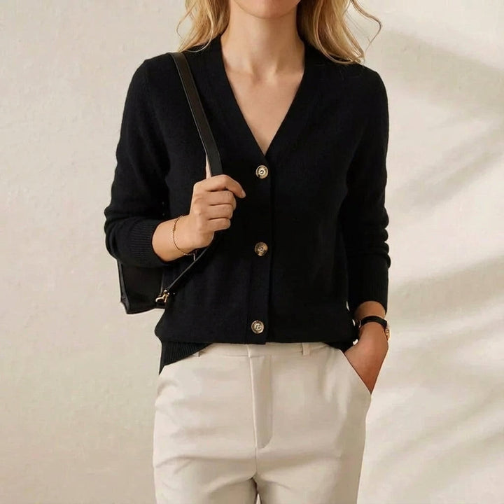 Delia – Collared Button-Down Knit Cardigan