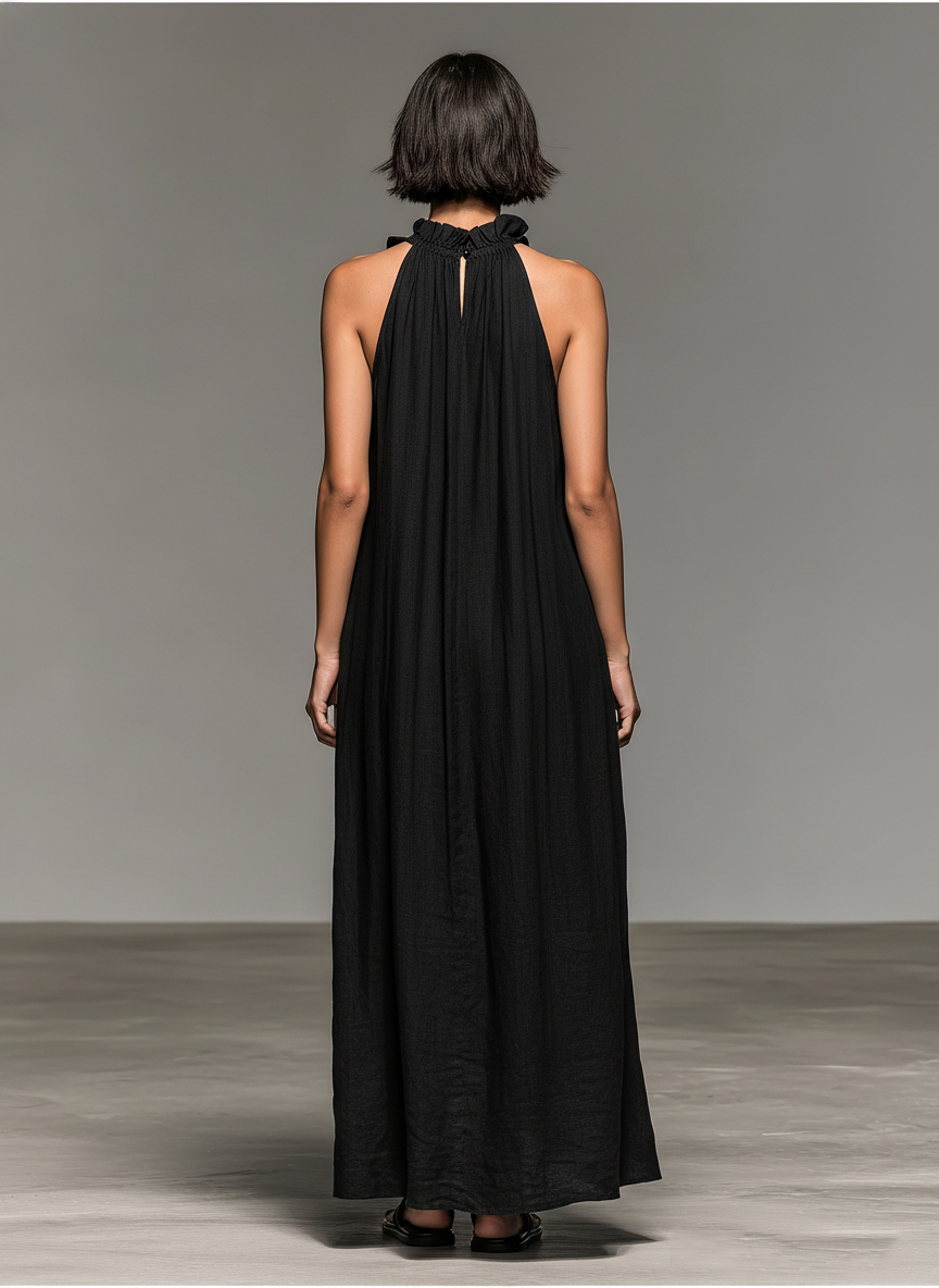 Betty – Ruffle Halter Maxi Dress